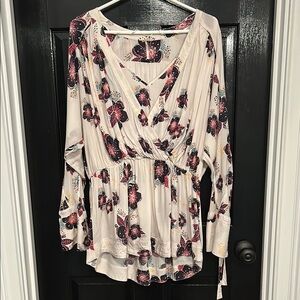 Free People Tucson Dream Tunic Dress Ivory Floral